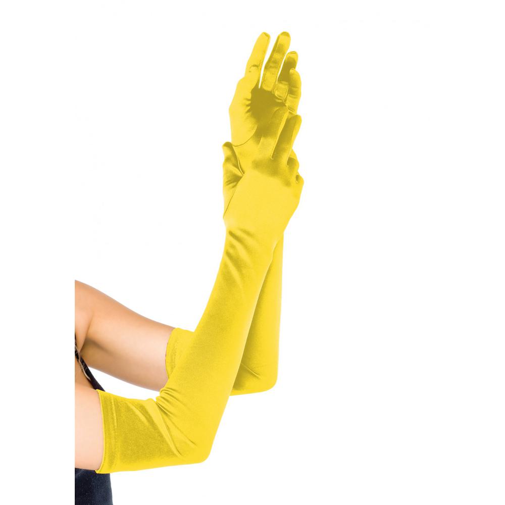 Leg Avenue - Extra Long Satin Gants de costume - Jaune